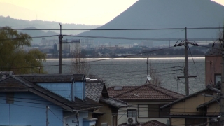 窓から見た琵琶湖（8月24日8時頃）