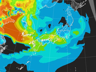 PM2.5分布予測（3月31日9時）