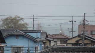 窓から見た琵琶湖（3月9日8時30分頃）