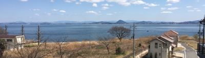 琵琶湖南湖下物〜志那沖もボートが多くなりました。特に志那沖東岸寄りのボートの多さに注目（3月26日12時頃）
