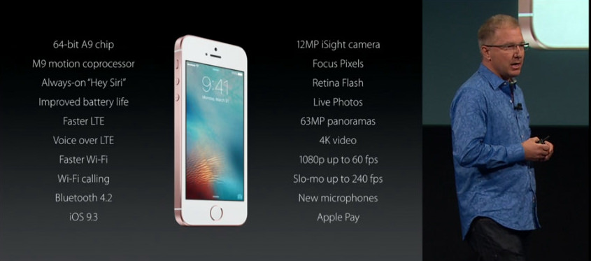 アップル　噂の4インチ『iPhone SE』を発表　1200万画素カメラ搭載　性能はiPhone6s相当