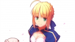 yandeare 341949 chibi cleavage dress fate_extra fate_stay_night saber saber_alter saber_extra saber_lily takeuchi_takashi type-moon