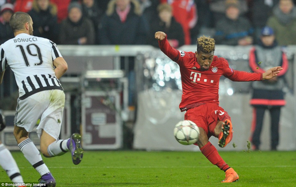 Bayern winger Kingsley Coman - on loan from Juventus - bends his boot around the ball to curl it into the net and confirm the win