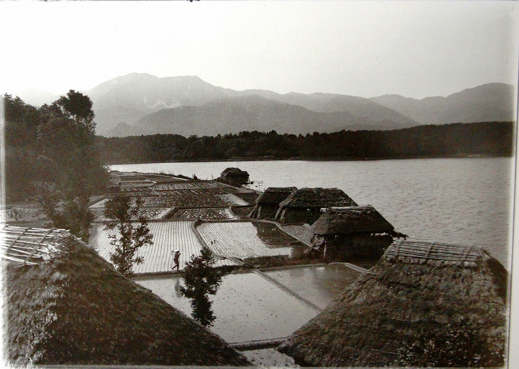 「佐渡万華鏡」 65　昭和12年　潮水が入る淡水湖の加茂湖は、カキの養殖が盛んだ。